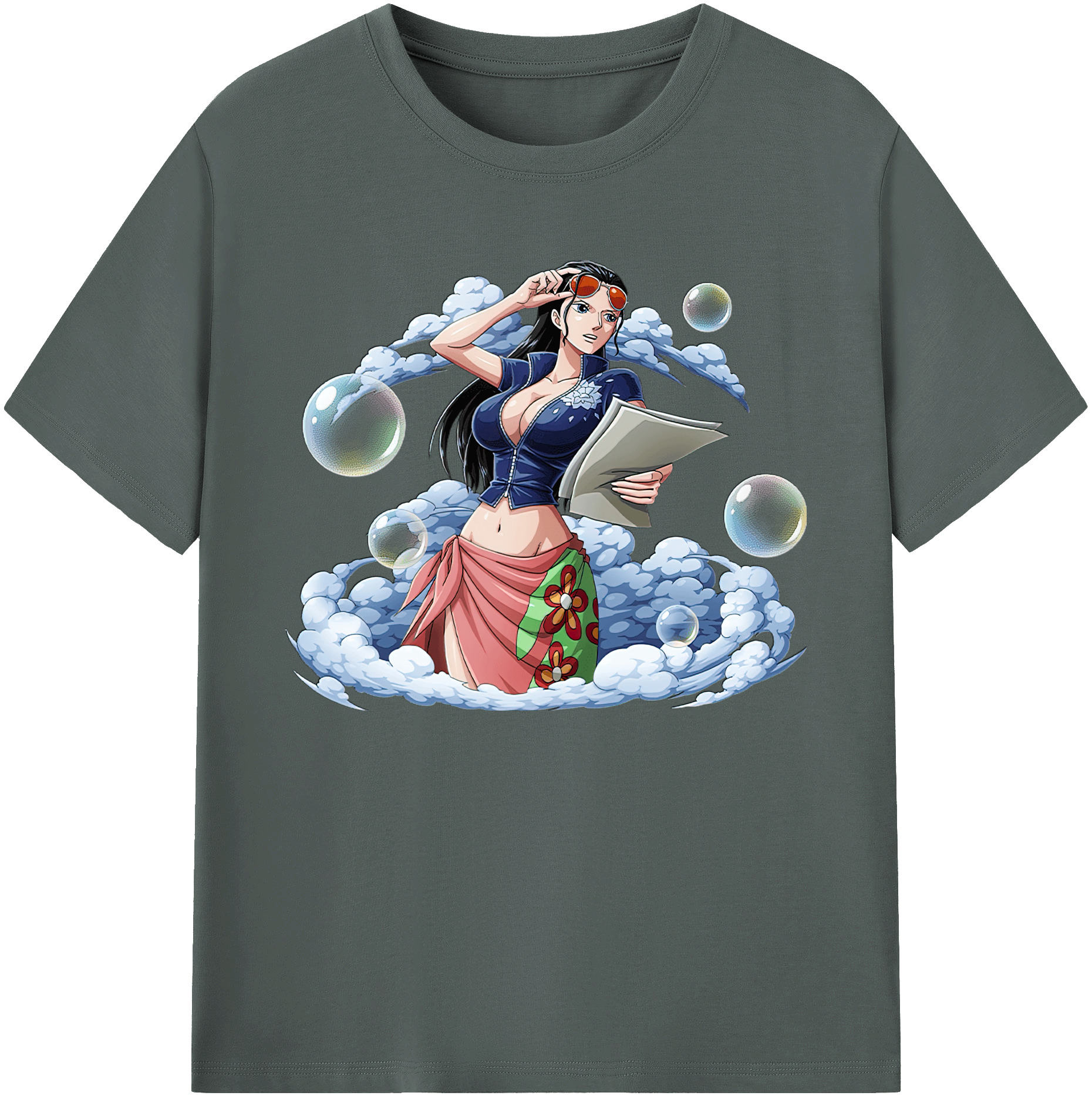 ワンピース ニコ・ロビン ONE PIECE Nico Robin 綿100％ メンズ半袖Tシャツ｜肌触りやわらか＆通気性